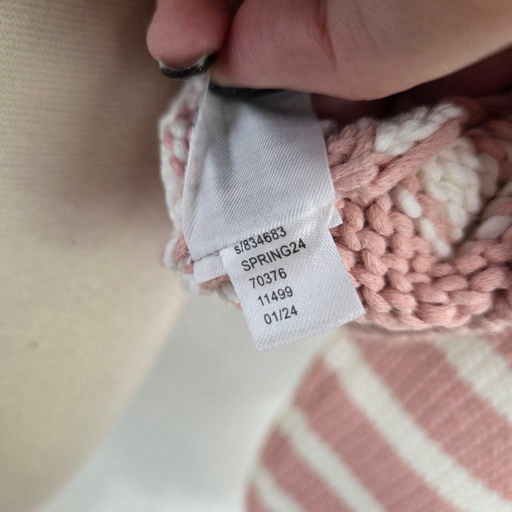 Ann Taylor Weekend pink striped cardigan sweater button down women's medium M - Picture 9 of 9